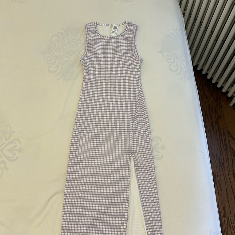 Aritzia Wilfred Verona Lilac Gingham Dress